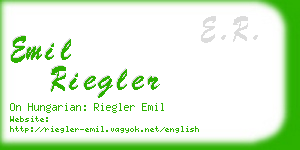 emil riegler business card